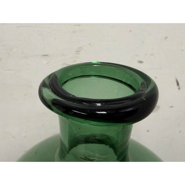 Early 21st Century Italian Hand Blown Green Vessel With Stopper For Sale - Image 5 of 12