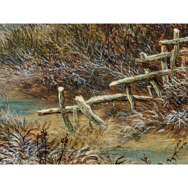Charles Leaver, Winter Landscape, Oil on Canvas For Sale - Image 6 of 11