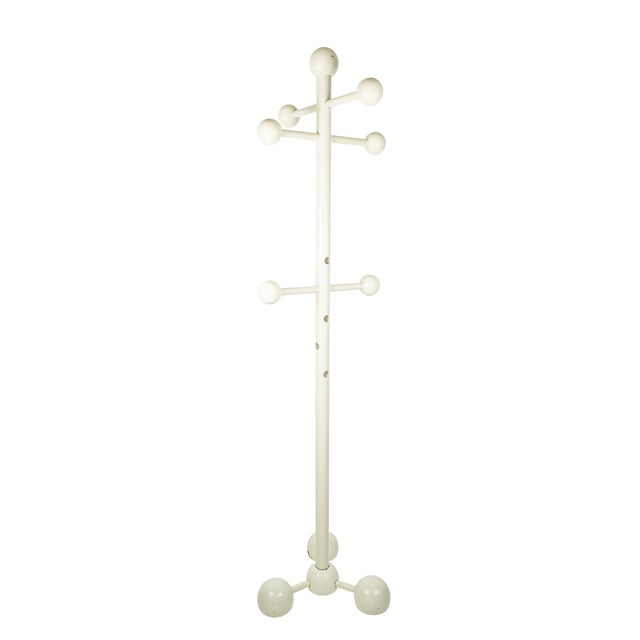 Italian White Laquered Wood Coat Rack in the style of O. Borsani, 1970s For Sale - Image 16 of 16