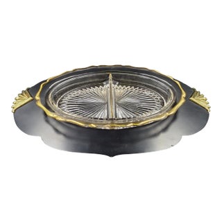 Early 20th Century Art Deco Divided 2 Piece Relish Dish W/ Tray For Sale