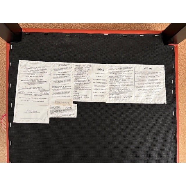 Ebony Mid Century Modern Crate & Barrel Parsons Steel & Glass Dining Table With Set of Four Lowe Leather Group Side Chairs For Sale - Image 8 of 8