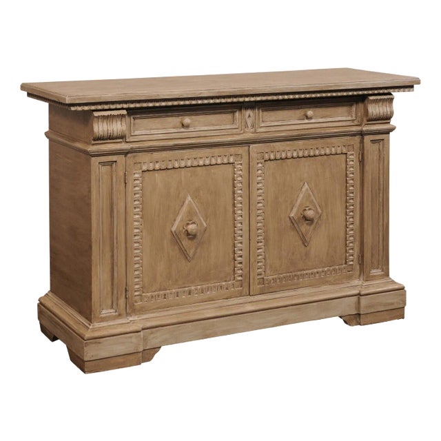 Vintage Italian Buffet/ Credenza With Ample Storage Drawers For Sale