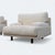 Late 20th Century Postmodern Italian Lounge Chairs in Textured Cream Fabric, Pair, Leather For Sale In Los Angeles - Image 6 of 18