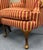 Textile Late 20th Century Striped Upholstered Wingback Chairs- A Pair For Sale - Image 7 of 12