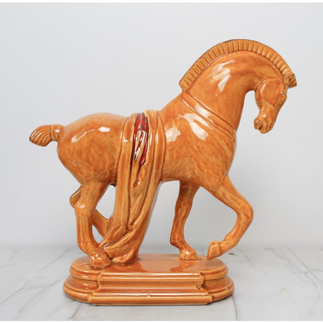 Mid-Century Ceramic Tang-Style Trojan Horse Figurine For Sale - Image 4 of 10