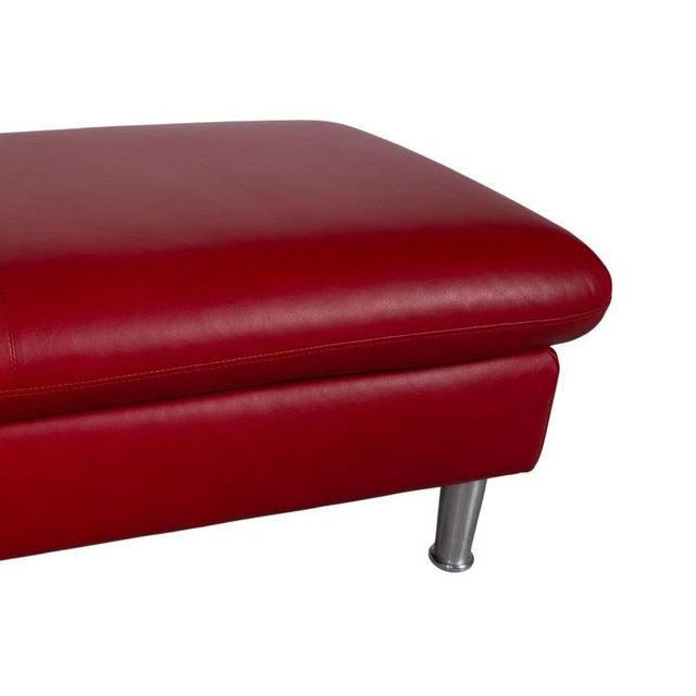 Loop Stool in Red Leather from Willi Schillig For Sale - Image 4 of 8