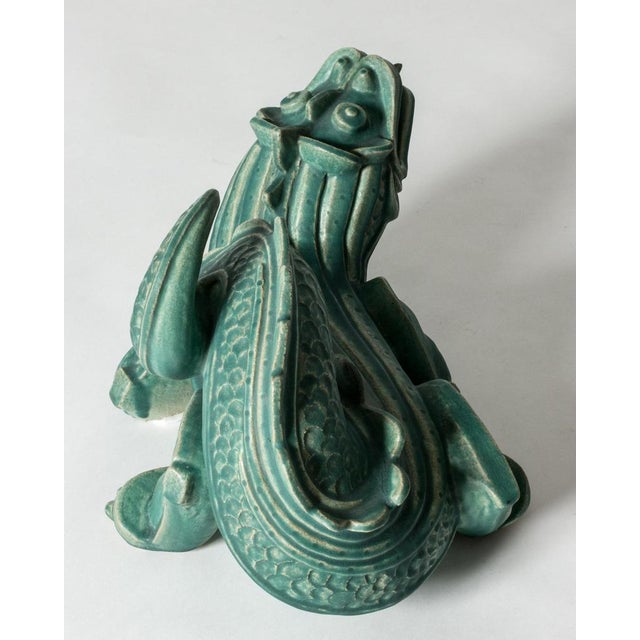Gustavsberg Dragon Sculpture by Wilhelm Kåge For Sale - Image 4 of 14