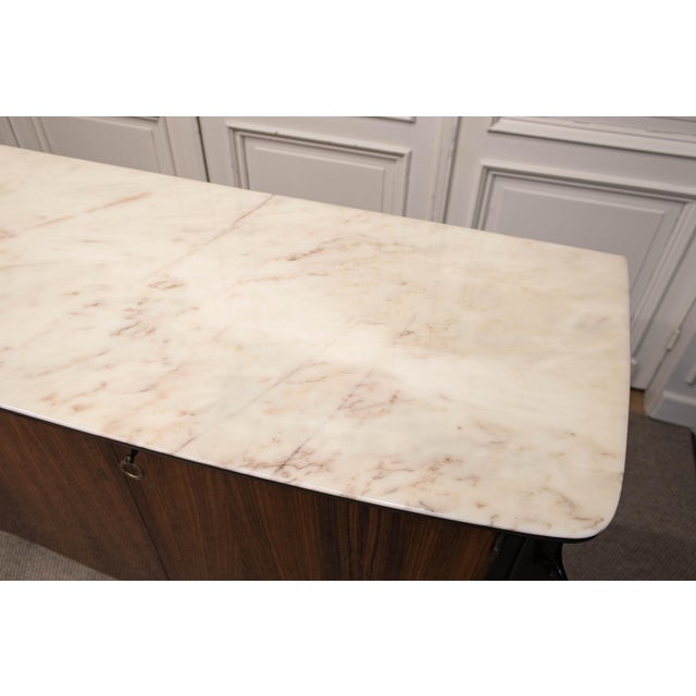 Louis XV French Sideboard with Marble Top, 1940s For Sale - Image 3 of 14