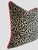 Contemporary Leopard Velvet Red Cord Pillows- a Pair For Sale - Image 3 of 4