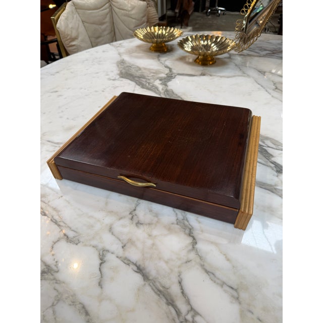 Modern Vintage Wooden Desktop Organizer / Box For Sale - Image 3 of 10