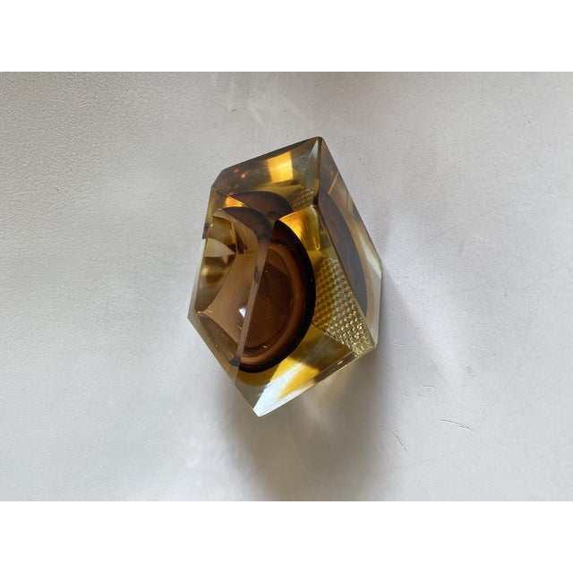 1950s Sommerso Faceted Murano Glass Ashtray attributed to Flavio Poli, Italy, 1960s For Sale - Image 5 of 9