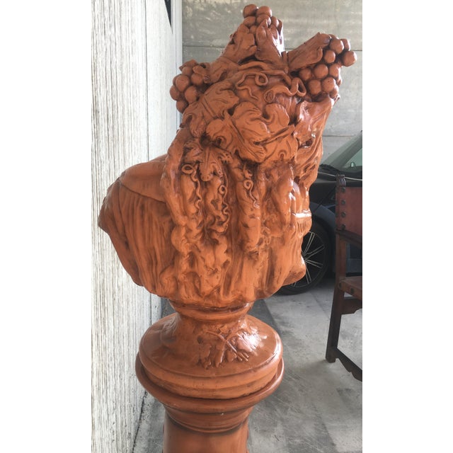 Ceramic 19th Century Spectacular Clay Goddess of Summer in a Matching Pedestal For Sale - Image 7 of 11