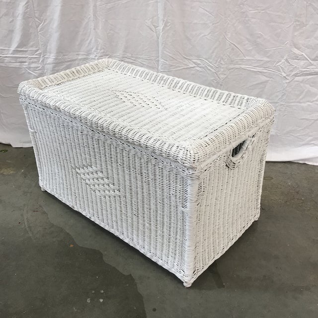 White Wicker Storage Trunk Chairish