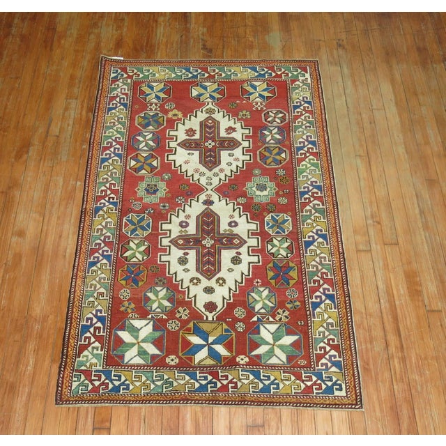 Zabihi Collection Red Antique Shirvan Rug - 3'6" x 5'6" For Sale - Image 4 of 7