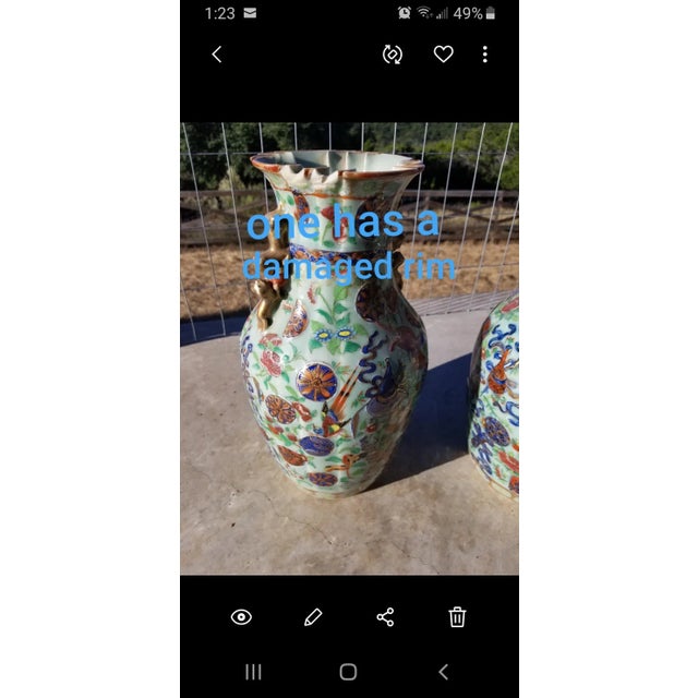 Mid 19th Century Antique Chinese Porcelain Vases - a Pair For Sale - Image 5 of 10