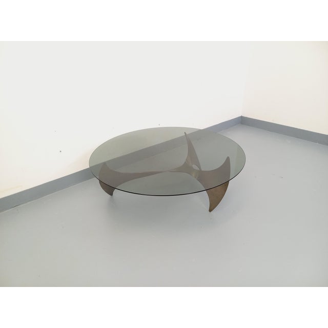 Knut Hesterberg Vintage Propeller Coffee Table in Steel and Smoked Glass by Knut Hesterberg, 1960s For Sale - Image 4 of 15