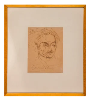 1920s Italian Signed Drawing Portrait