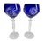 Cobalt Stem Glasses in Crystal, 1950, Set of 6 For Sale - Image 6 of 16