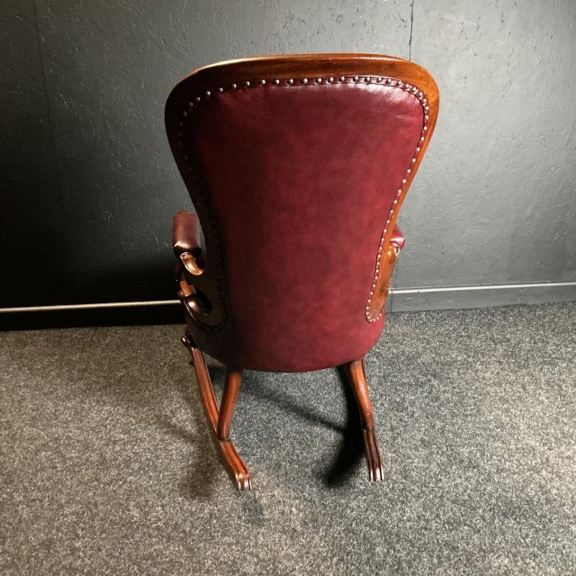 Late 19th Century Victorian Mahogany Rocking Chair, 1870s For Sale - Image 5 of 8