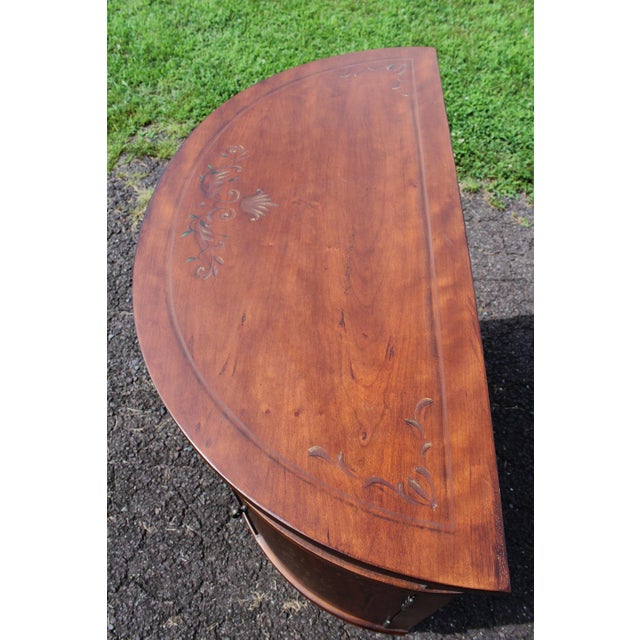Ethan Allen Paint Decorated Demilune Commode For Sale - Image 16 of 18