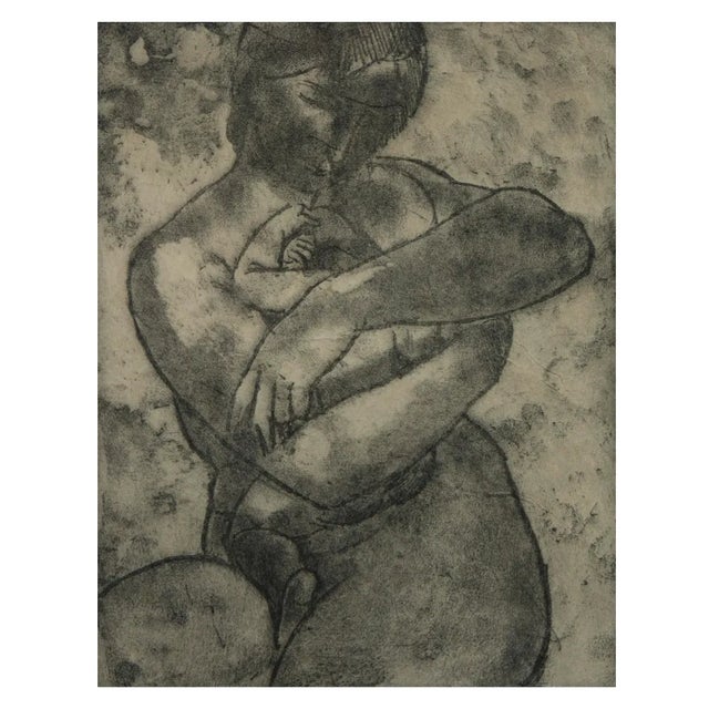 Mother and Child is a delicate and emotionally resonant etching by Belgian Symbolist artist George Minne (1866–1941),...