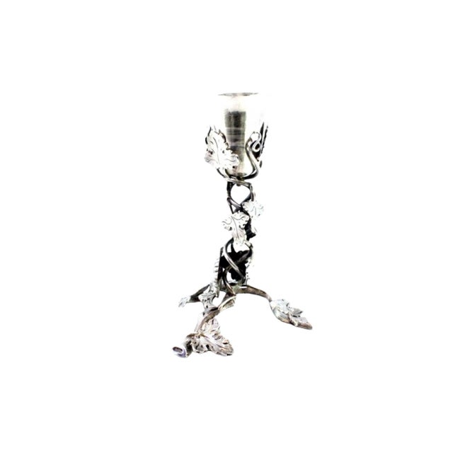 Silver Silver Toothpick Holder with Vine Chalice and Trunk-Shaped Feet For Sale - Image 8 of 8