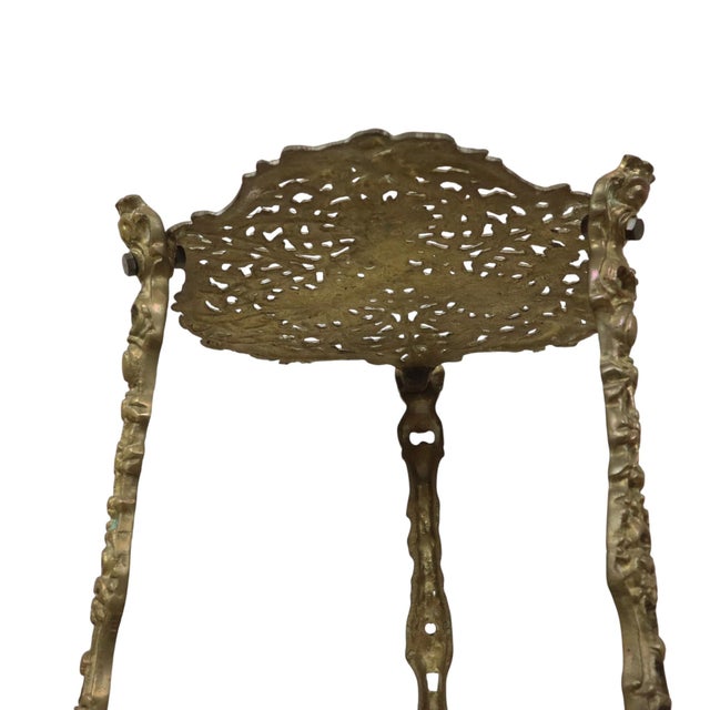 Art Nouveau Style French Brass Plant Table, 1920s For Sale - Image 12 of 15