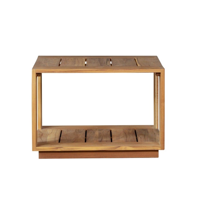 Imperial Grove Solid Teak Wood Outdoor End Table Stylish For Sale In Chicago - Image 6 of 12