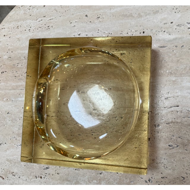 Yellow Glass Ashtray Circa 1970's Italy For Sale - Image 4 of 6