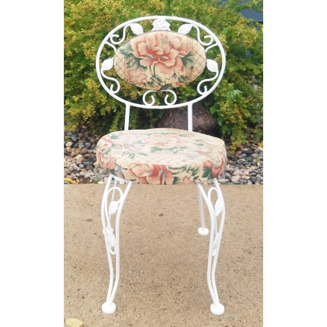 Vintage Woodard Chantilly Rose Style Wrought Iron Outdoor Patio 5 Piece Dining Set Chairish