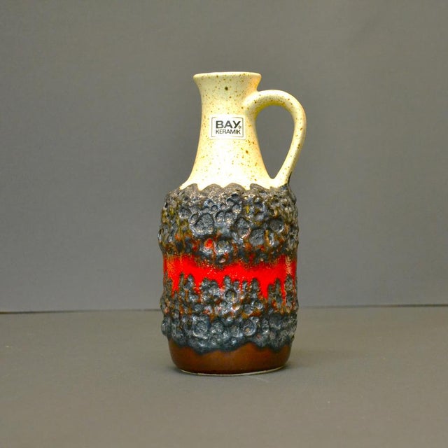 Red Lawa Vases from Bay Keramik, 1970s, Set of 2 For Sale - Image 8 of 13