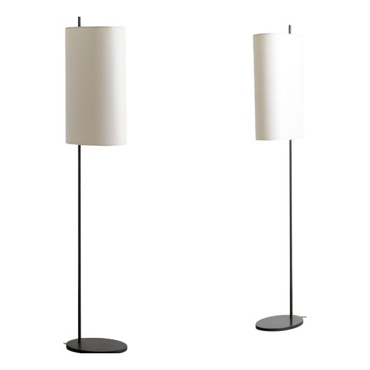Mid-Century Modern Danish AJ Royal Floor Lamps by Arne Jacobsen for Louis Poulsen, 1950s, Set of 2 For Sale