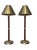 Mid-Century Modern Lauren Ralph Lauren Campaign Style Home Brass & Leather Buffet Table Lamp For Sale - Image 9 of 11