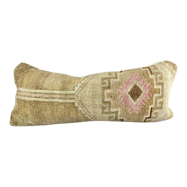 14 x 35 Lumbar Rug Pillow Luxe Bazaar Turkish Pillow Cushion Cover For Sale