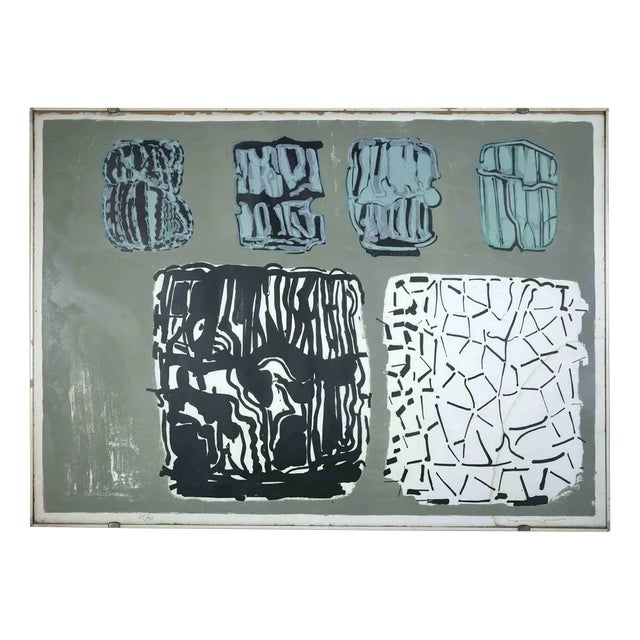 Pietro Consagra, Untitled, Original Lithograph, 1970s, Framed For Sale