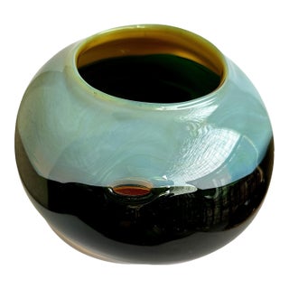 Late 20th Century Sculptural Multicolor Handblown Art Glass Vase – Murano Style For Sale