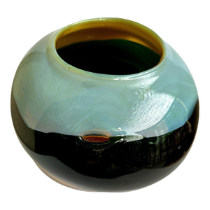 Late 20th Century Sculptural Multicolor Handblown Art Glass Vase – Murano Style