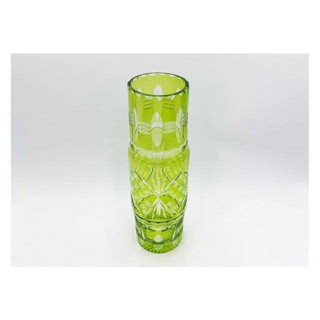 Yellow Crystal Vase, Poland, 1960s For Sale - Image 6 of 7