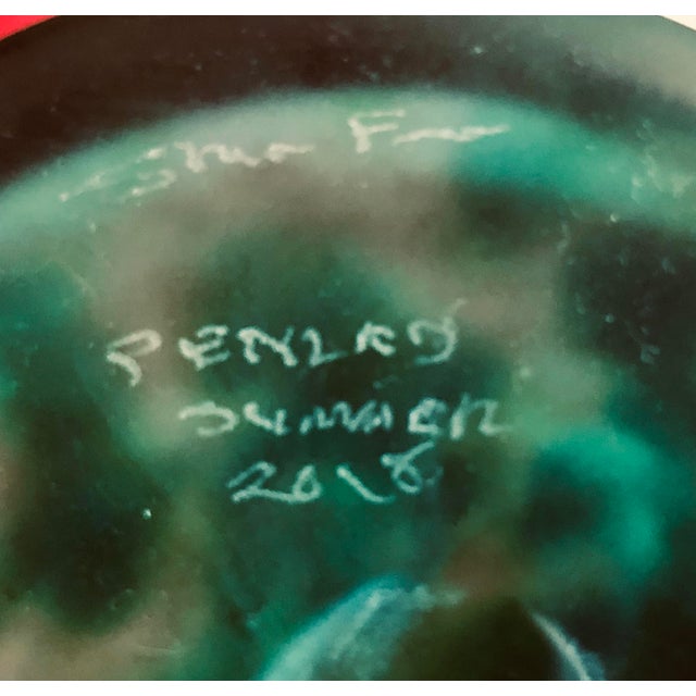 Abstract Shane Faro Studio Hand Blown Vase Collaboration With Angus Powers, Signed and Dated, Very Ethereal For Sale - Image 3 of 7