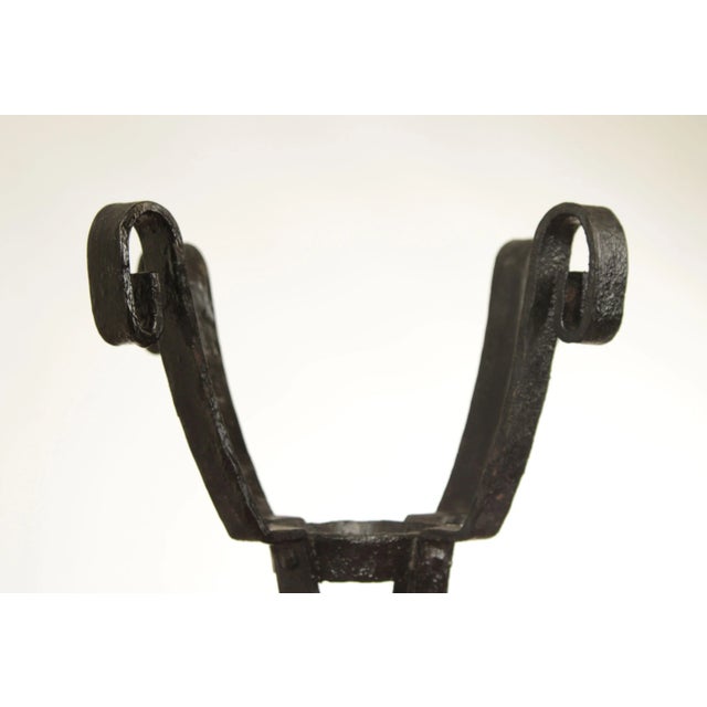 Metal Arts & Crafts Style Hand Forged Wrought Iron Plant Stands - A Pair For Sale - Image 7 of 13