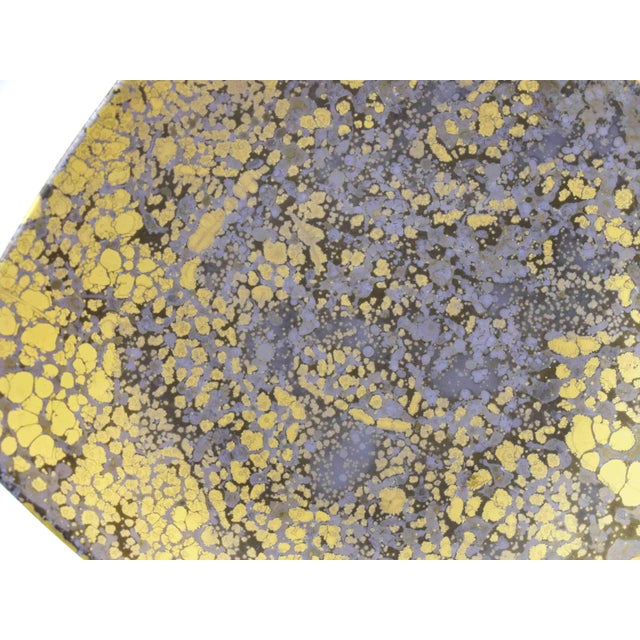 Gold Vintage Rosenthal Studio Linie Hand Painted Goldfeuer Golden Purple Marble Design Small Vase and Plate Germany - 2 Pieces For Sale - Image 8 of 9