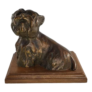 Sandy Scott Bronze Yorkshire Terrier Maltese Dog Sculpture Signed Numbered 2/100