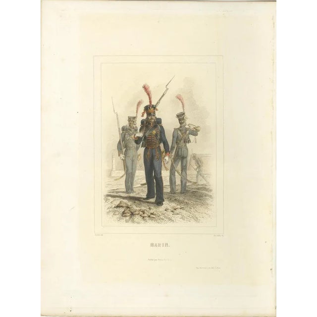 Napoleonic Guard Soldiers Grenadier, 1859, Paper, Set of 3 For Sale - Image 4 of 10