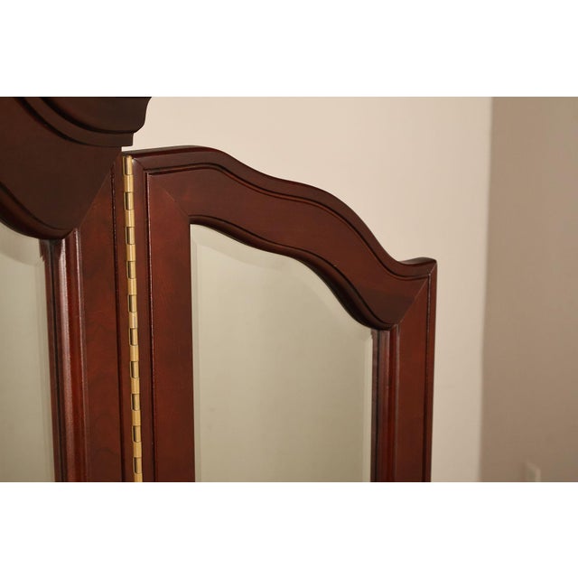 Thomasville 'Collectors Cherry' Triple Dresser with Tri-Fold Mirror For Sale - Image 16 of 18