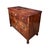 the rectangular top of book-matched veneer above a body fitted with three long well-figured mirror-veneered drawers...