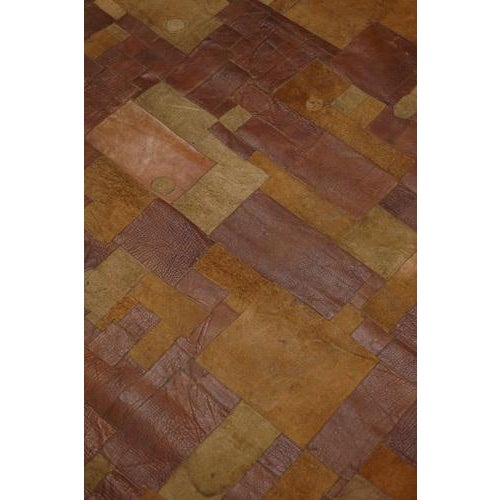 Handcrafted Leather Rug, 1960s For Sale - Image 9 of 12