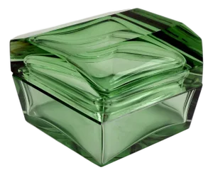 1930s Art Deco Faceted Glass Box