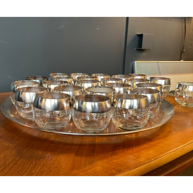 Metal Mid 20th Century Attributed to Dorothy Thorpe Sterling Roly Poly & Punch Bowl Set- 27 Pieces For Sale - Image 7 of 18