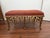 Chippendale Gilt Finished Faux Bamboo Chinese Chippendale Upholstered Styled Bench For Sale - Image 3 of 6