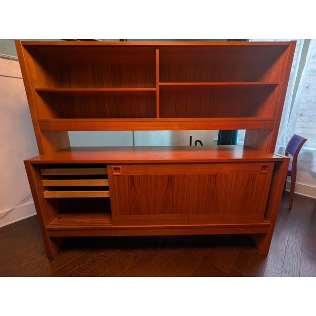 Mid-Century Danish Modern Teak Sideboard & Hutch by Clausen & Son, Attributed For Sale - Image 16 of 18